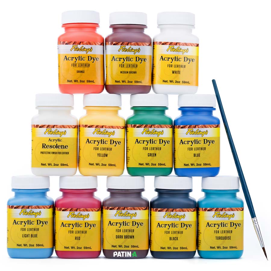 Fiebing's Acrylic Dye 12er-Set Lederfarbe deckend