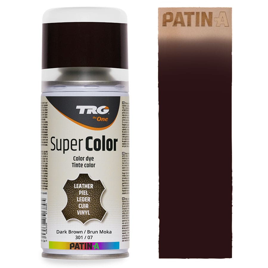 TRG SuperColor 301 Dark Brown TRG SuperColor Lederfarbspray Dark Brown 301 mit Farbmuster