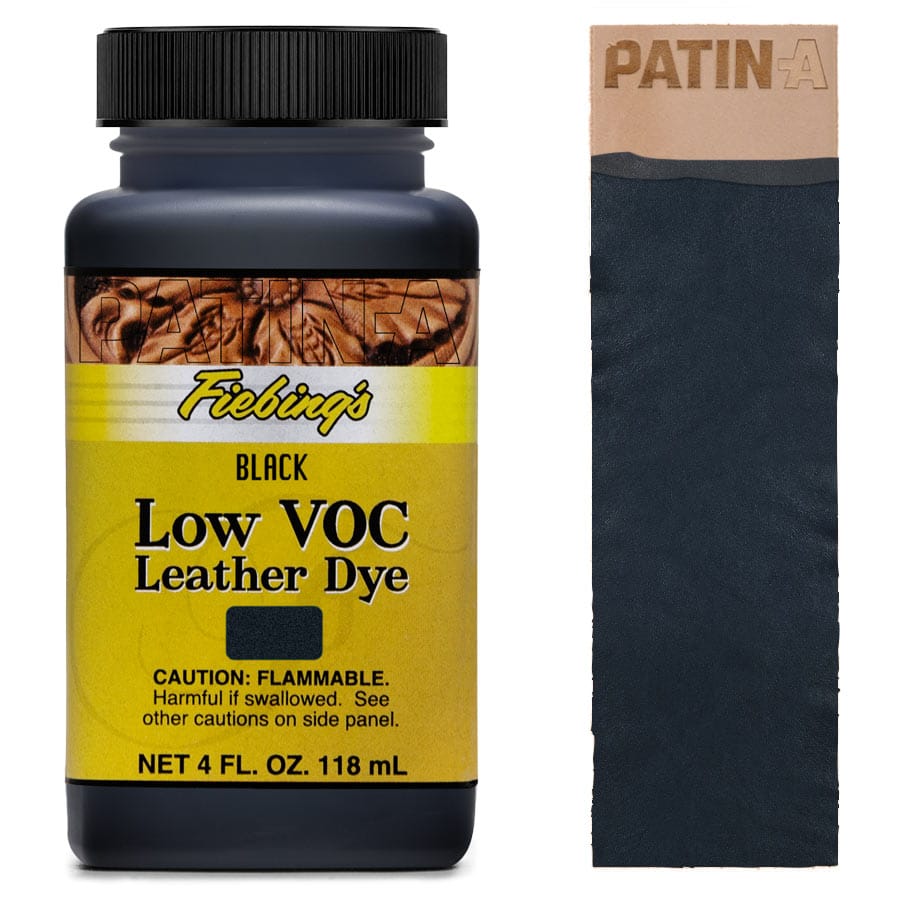Fiebing's Low VOC Dye, eine lösungsmittelarme Lederfarbe zum intensiven Färben von Leder in 12 leuchtenden Farbtönen.
