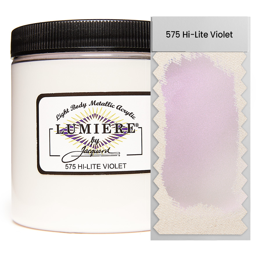 Jacquard Lumiere 575 Hi-Lite Violet 236 ml Dose Jacquard Lumiere 575 Hi-Lite Violet 236 ml mit Farbaufstrich, Metallic- und Perlglanzfarbe