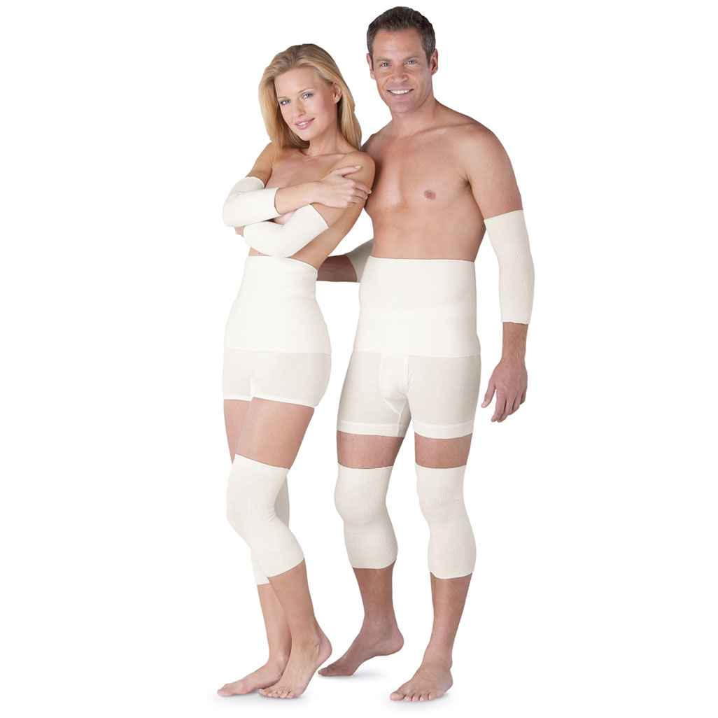 con-ta warming belt angora cotton Woman and man wearing a con-ta angora cotton warming belt
