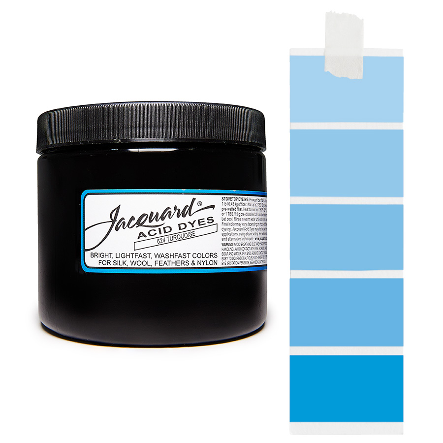 Jacquard Acid Dye 624 Turquoise 227 g Dose Jacquard Acid Dye 624 Turquoise 227 g mit Farbverlauf für Wolle und Seide