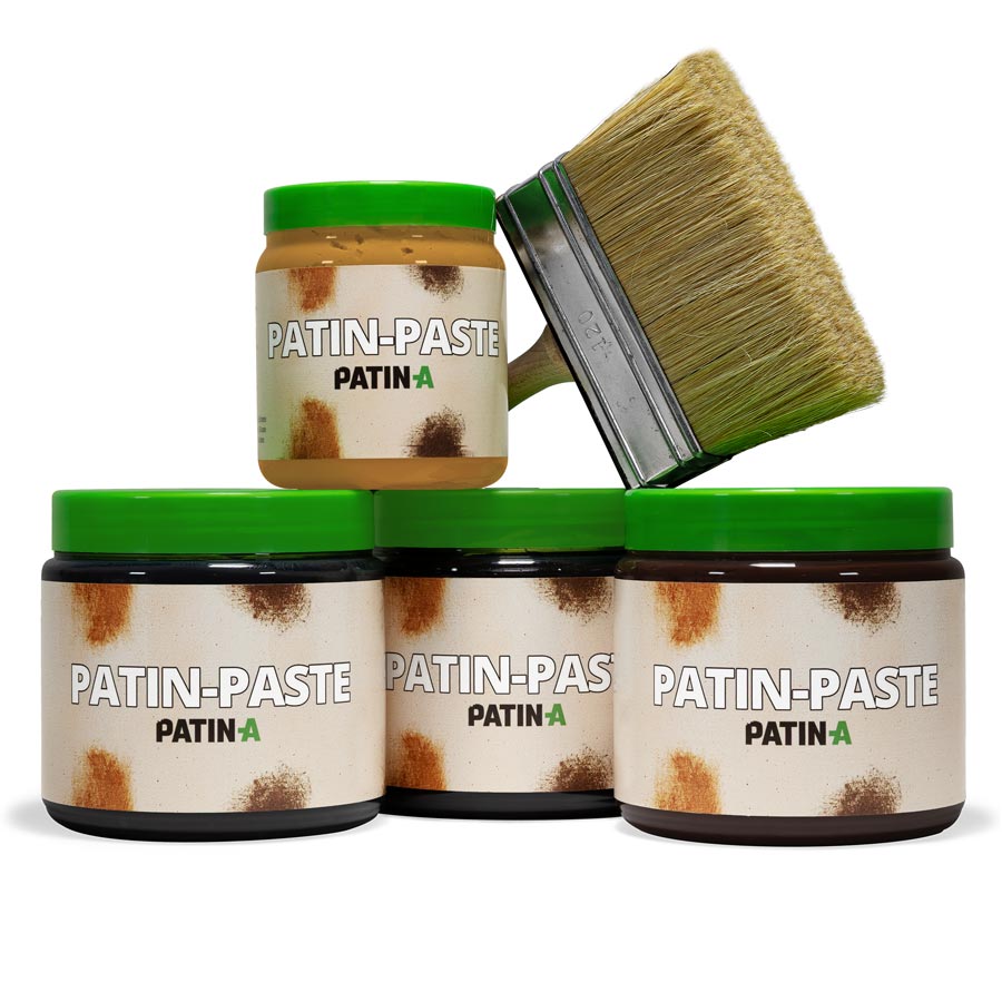 PATIN-PASTE Patinierpaste ist die Patina für großflächige Kostümpatinierung. PATIN-PASTE ist einfach & schnell anzuwenden und wird am besten mit dem Flächenpinsel aufgetragen.