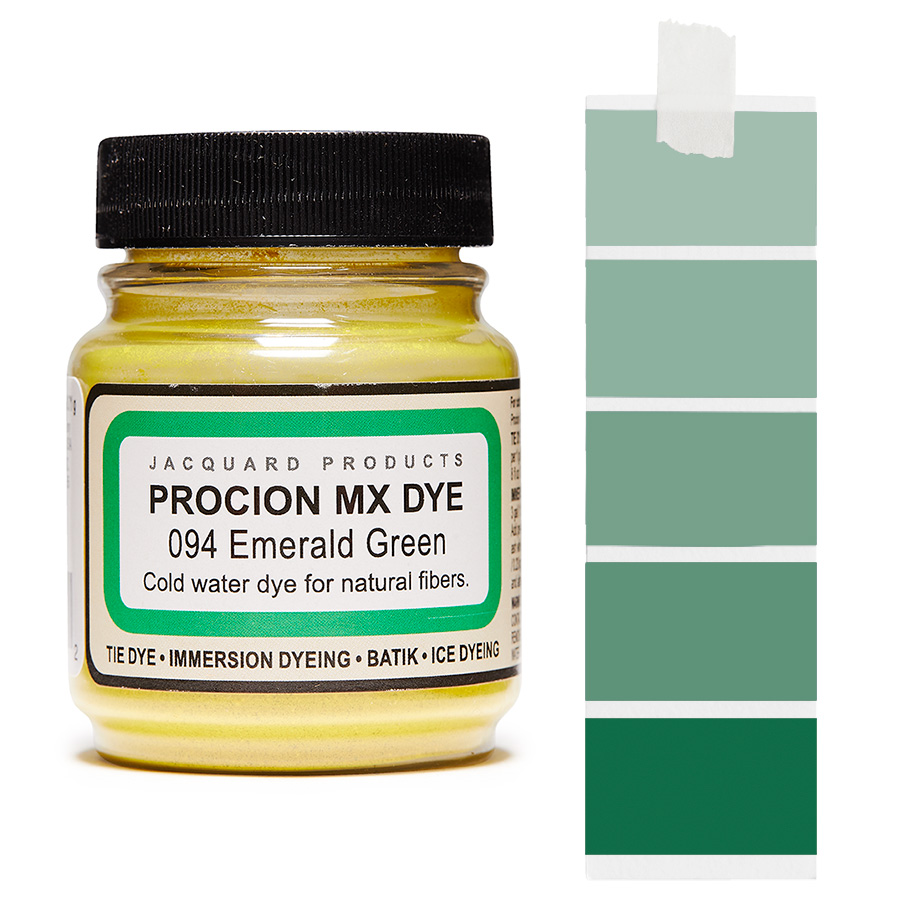 Jacquard Procion MX 094 Emerald Green 18,7 g Dose Jacquard Procion MX 094 Emerald Green 18,7 g mit Farbverlauf, Kaltwasser-Textilfarbe