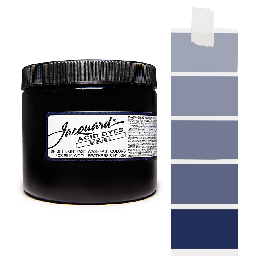 Navy Blue 626  - Jacquard Acid Dye Textilfarbe - 227g - 80z - leuchtende, neonfarbe, schnell waschende Farbe für Nylon, Seide, Wolle und Federn