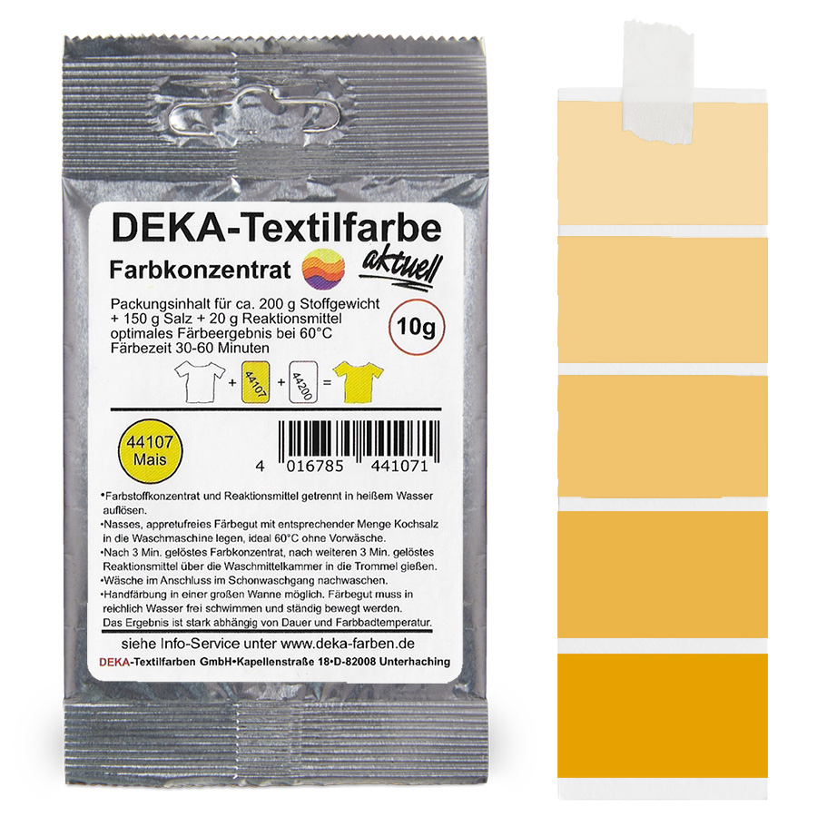 DEKA aktuell Mais 10 g Beutel DEKA aktuell Textilfarbe Mais 10 g mit Farbverlauf