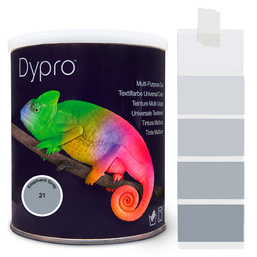 Dypro Elephant Grey 500 g Dose Dypro Universal-Color Textilfarbe Elephant Grey 500 g mit Farbverlauf