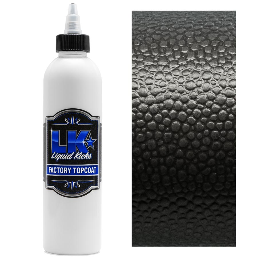 Liquid Kicks Factory Topcoat ist ein professioneller, hochelastischer, seidenmatter Decklack. Das Factory Finish besticht durch seine edle Optik und verleiht Schuhen und Lederoberflächen den beliebten Look (Seidenglanz ist sehr gewünscht bei Handtaschen, 