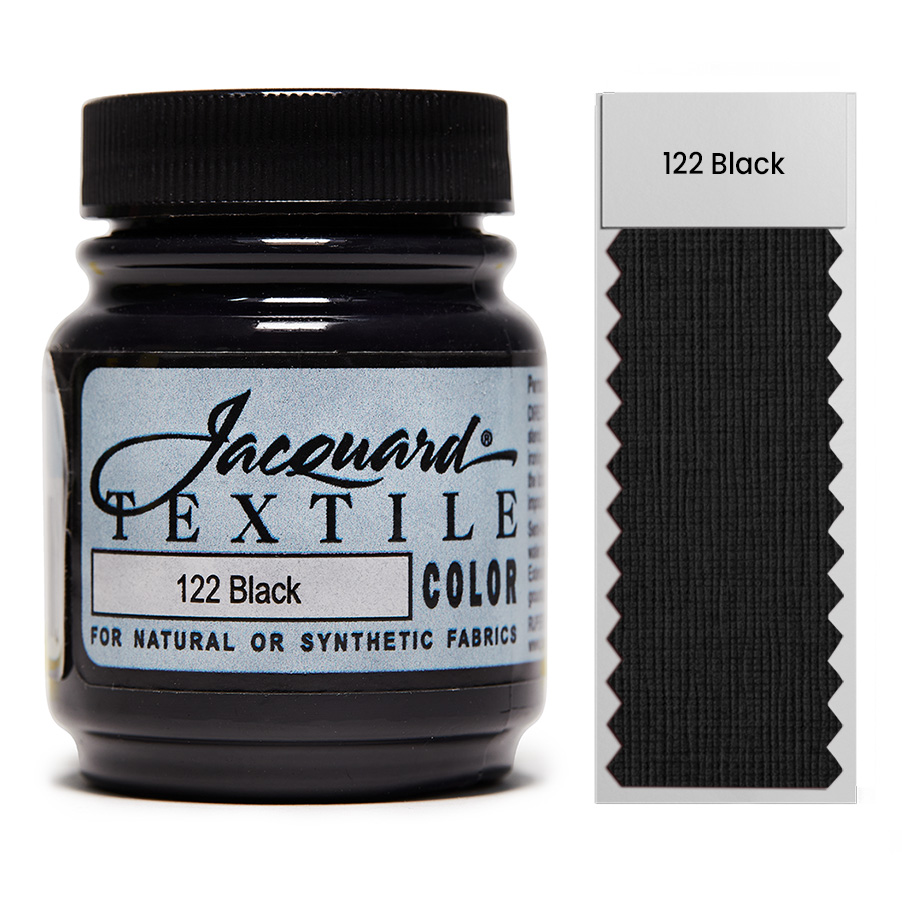 Jacquard Textile Color 122 Black 67 ml Dose Jacquard Textile Color 122 Black 67 ml mit Farbaufstrich, Stoffmalfarbe