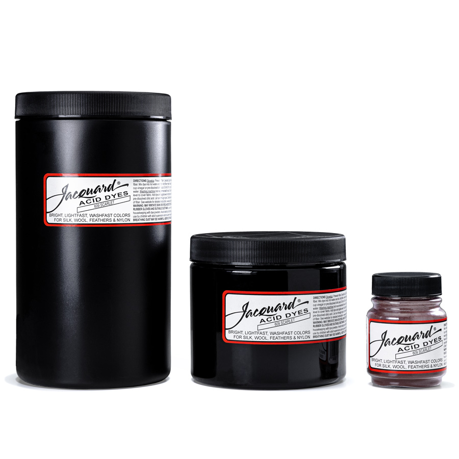Jacquard Acid Dye Textilfarbe für Wolle und Seide Drei Dosen Jacquard Acid Dye in 454 g, 227 g und 14 g