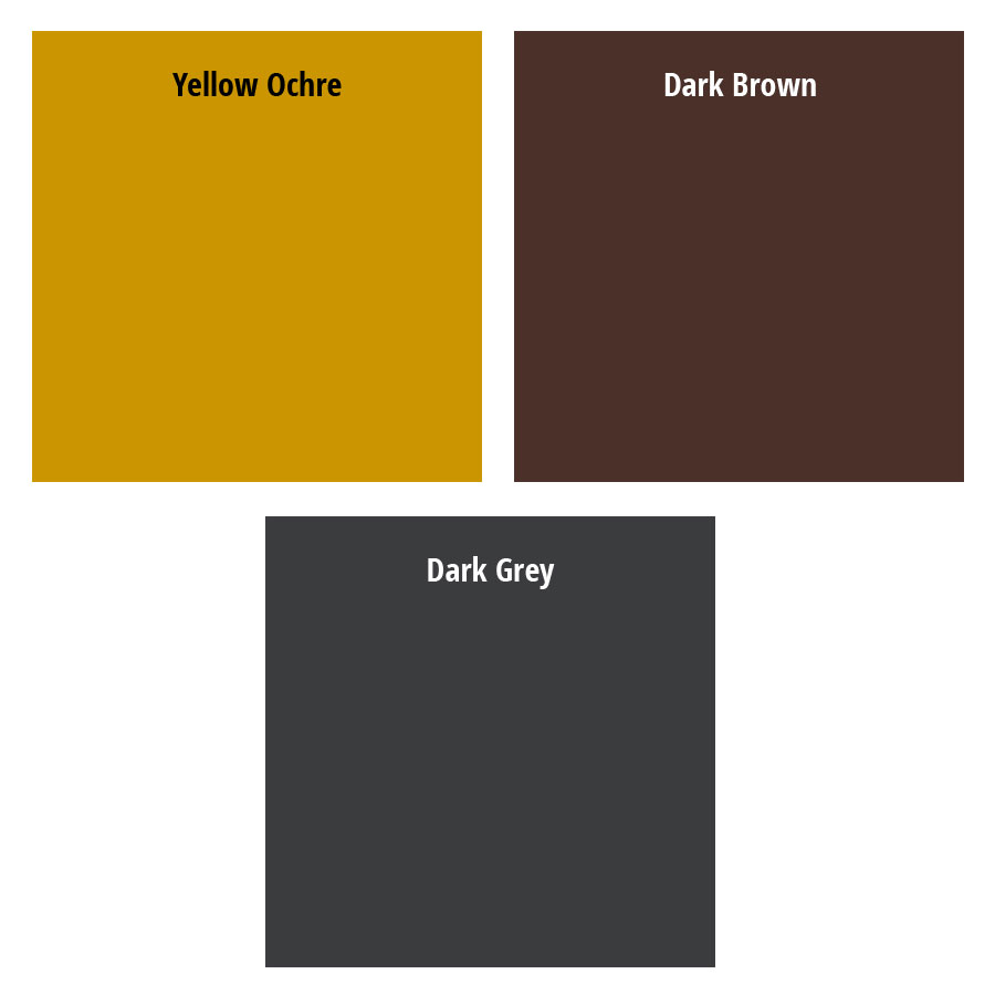 Nuancier PATIN-MUD set Nuancier PATIN-MUD set : Yellow Ochre, Dark Brown, Dark Grey