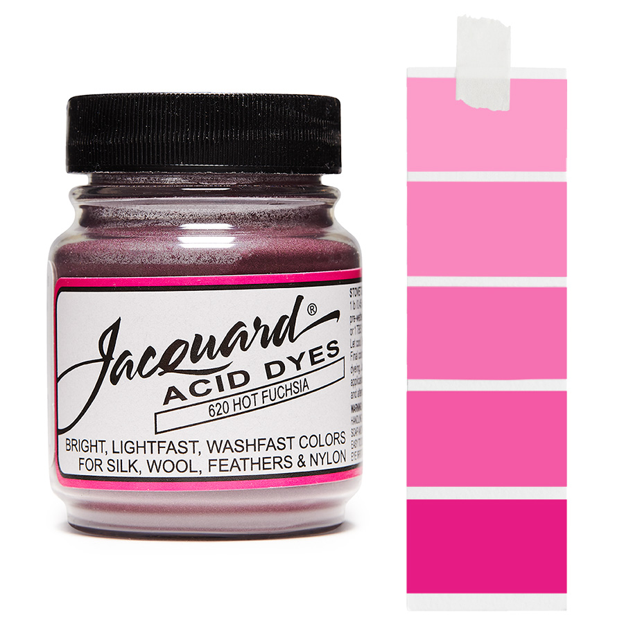 Jacquard Acid Dye 620 Hot Fuchsia 14 g Dose Jacquard Acid Dye 620 Hot Fuchsia 14 g mit Farbverlauf für Wolle und Seide