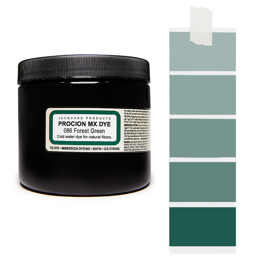Jacquard Procion MX 086 Forest Green 227 g Dose Jacquard Procion MX 086 Forest Green 227 g mit Farbverlauf, Kaltwasser-Textilfarbe